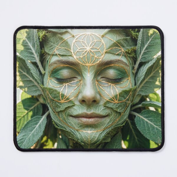 Item preview, Green Nature Spirit Goddess Face designed and sold by IntelliMindDesigns.