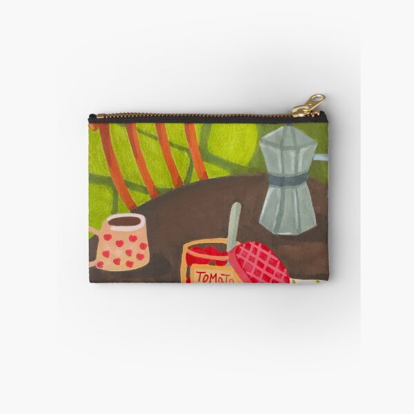 Item preview, Hand-Drawn Cozy Green Kitchen Table with Tomato and Coffee designed and sold by lazypencil.art.