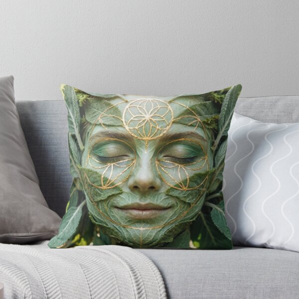 Item preview, Green Nature Spirit Goddess Face designed and sold by IntelliMindDesigns.