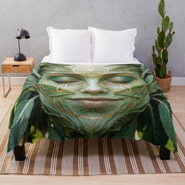 Item preview, Green Nature Spirit Goddess Face designed and sold by IntelliMindDesigns.