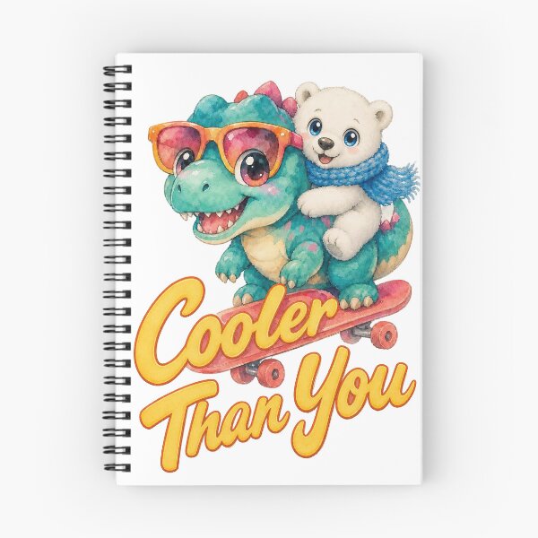 Item preview, Cute Dinosaur & Polar Bear Retro Skate Shirt | Fun Graphic Tee designed and sold by ArtisticDesignsbyLinda.