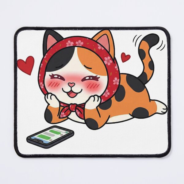 Item preview, Cute Calico Cat Texting Love designed and sold by Mystic & Celestial Art.