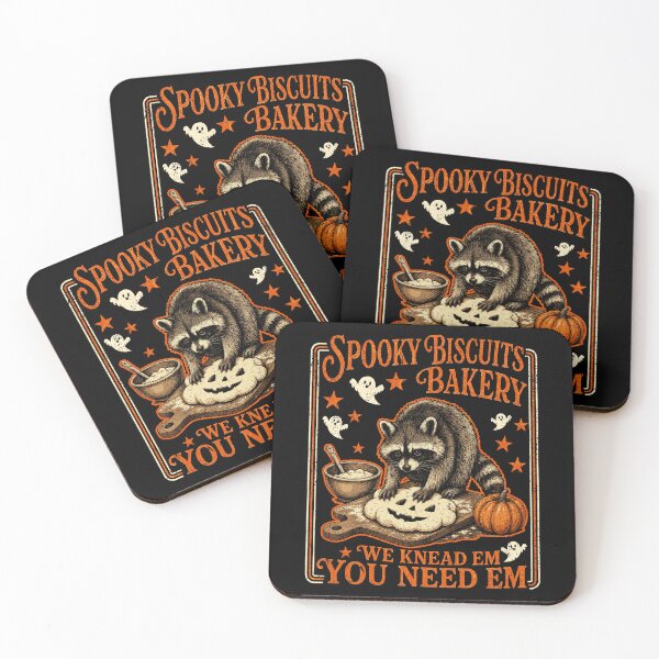 Item preview, Spooky Halloween - Raccoon Jimothy Biscuits We Knead Em You Need Em designed and sold by watanabeee.