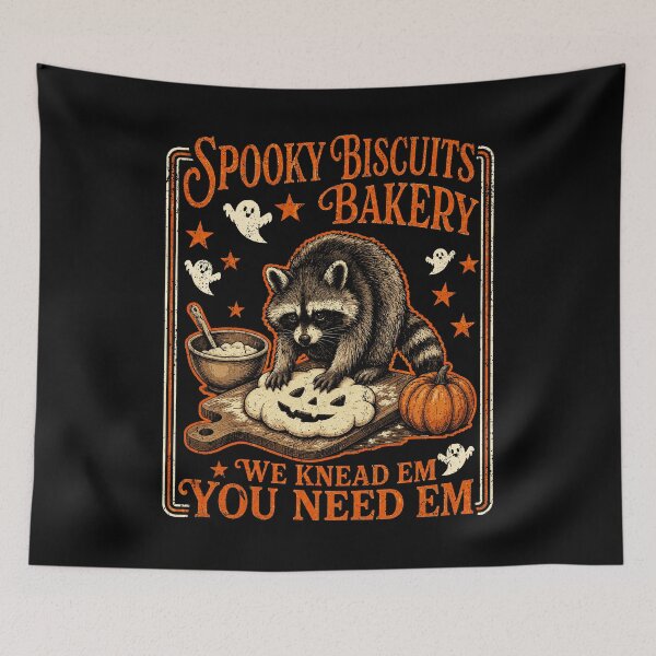 Item preview, Spooky Halloween - Raccoon Jimothy Biscuits We Knead Em You Need Em designed and sold by watanabeee.