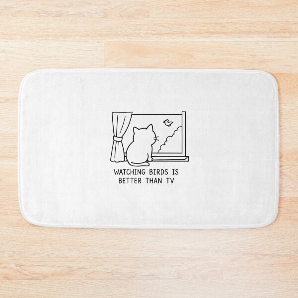 Item preview, Watching Birds Is Better Than TV Cute Cat Window Minimalist Line Art Graphic designed and sold by The Upside Down.