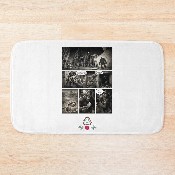 Item preview, Sasquatch in Germany: A Bigfoot Comic Page (Black & White) designed and sold by Whimsy Trail Co.