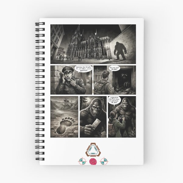 Item preview, Sasquatch in Germany: A Bigfoot Comic Page (Black & White) designed and sold by Whimsy Trail Co.
