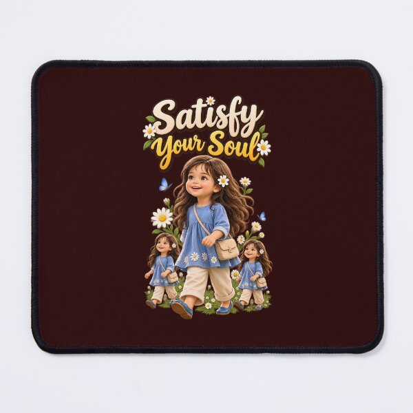 Item preview, Satisfy Your Soul – Cute Positive Vibes Floral Girl Art designed and sold by MindForgeDesign.