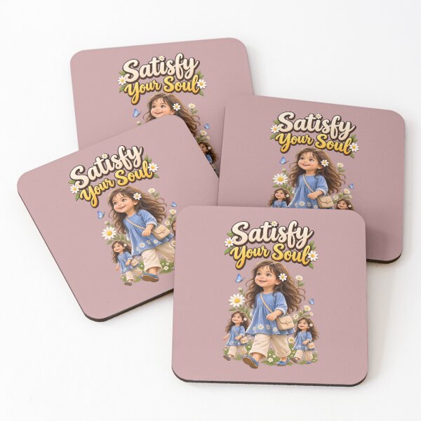 Item preview, Satisfy Your Soul – Cute Positive Vibes Floral Girl Art designed and sold by MindForgeDesign.