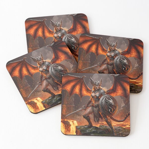Item preview, Fiery Winged Valkyrie Demon Warrior designed and sold by GalleryBrisArt.