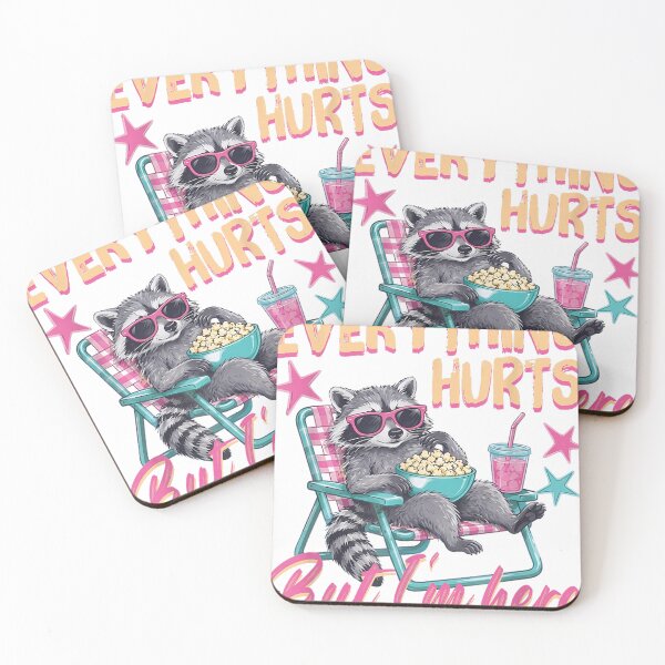 Item preview, Everything Hurts But I'm Here Funny Raccoon For Men Women designed and sold by CassandreShan.
