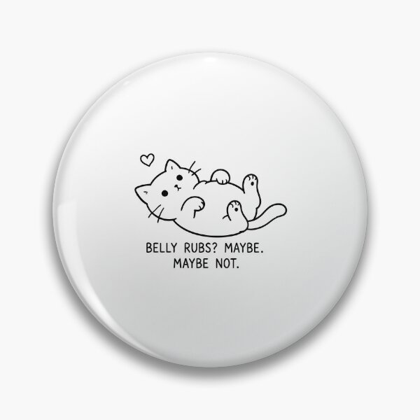 Item preview, Belly Rubs Maybe Maybe Not Funny Cute Cat Minimalist Line Art designed and sold by The Upside Down.