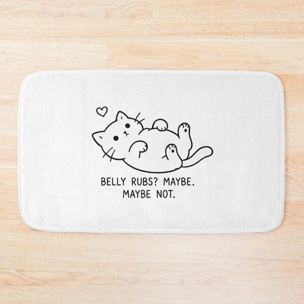 Item preview, Belly Rubs Maybe Maybe Not Funny Cute Cat Minimalist Line Art designed and sold by The Upside Down.