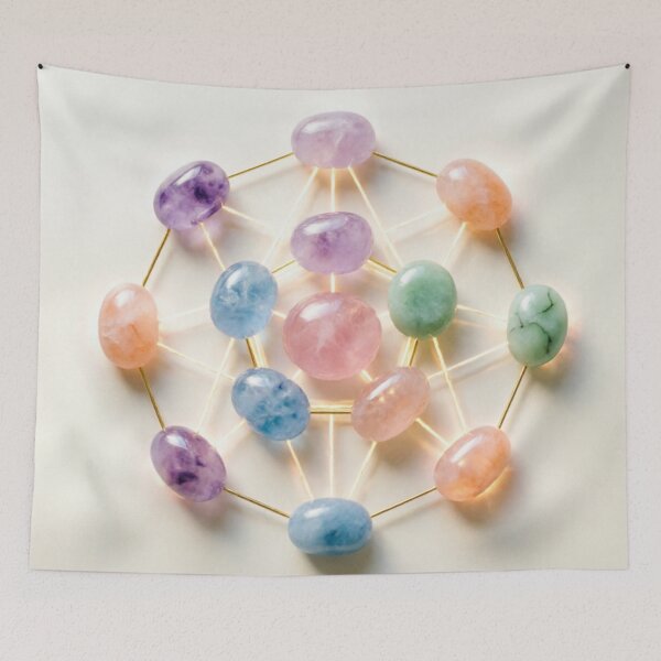 Item preview, Pastel Crystal Sacred Geometry Circle designed and sold by IntelliMindDesigns.