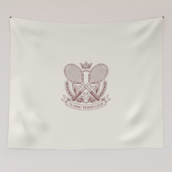 Item preview, Classic Tennis Club Vintage Crest Engraving Sport Art designed and sold by KiwiRider.