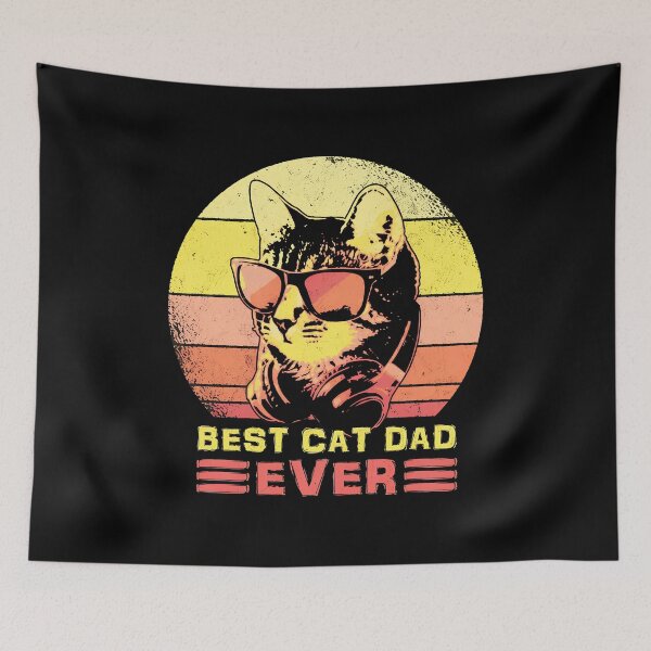 Item preview, Best Cat Dad Ever Retro Sunset Cat Sunglasses designed and sold by Dmo3HarkoArt.