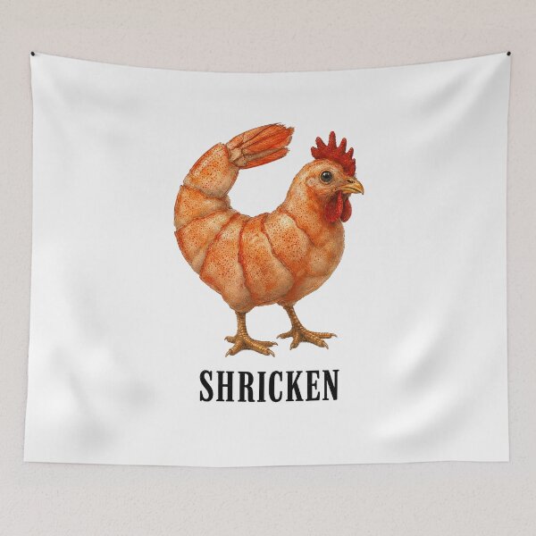 Item preview, Shricken Funny Shrimp Chicken Memes Seafood Poultry Pun designed and sold by Abirtom.