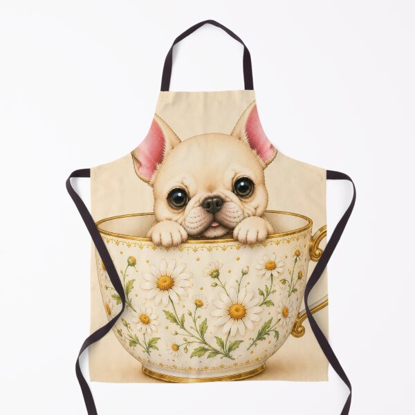 Item preview, Cute French Bulldog in Daisy Teacup | Cottagecore Frenchie designed and sold by joycrysstudio.