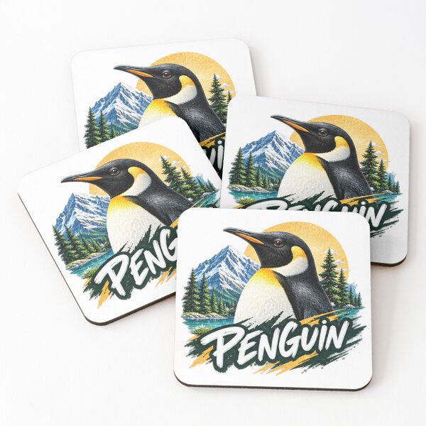 Item preview, Majestic Penguin Mountain Wilderness - Emperor Penguin Nature Art designed and sold by NeO² Studio.