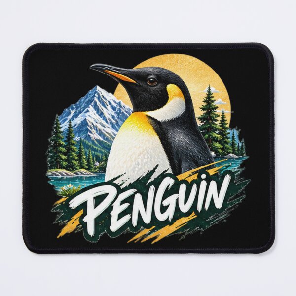 Item preview, Majestic Penguin Mountain Wilderness - Emperor Penguin Nature Art designed and sold by NeO² Studio.