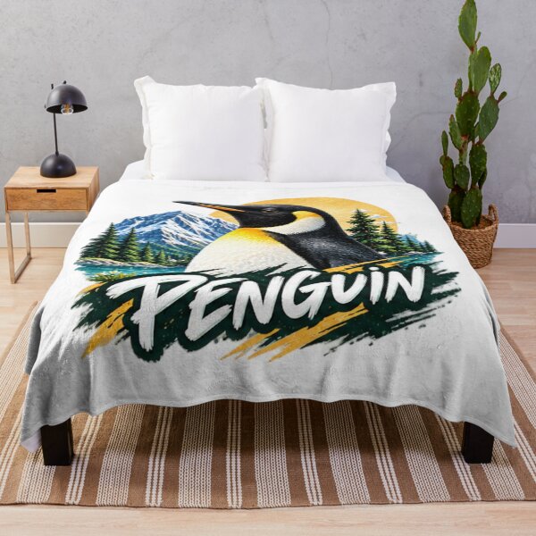 Item preview, Majestic Penguin Mountain Wilderness - Emperor Penguin Nature Art designed and sold by NeO² Studio.