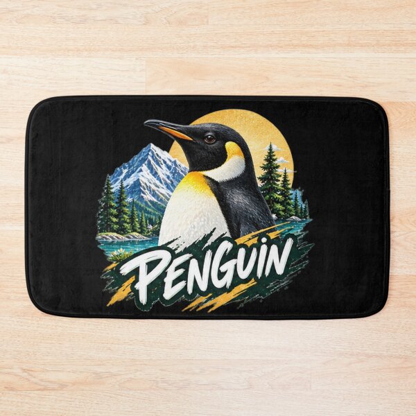 Item preview, Majestic Penguin Mountain Wilderness - Emperor Penguin Nature Art designed and sold by NeO² Studio.