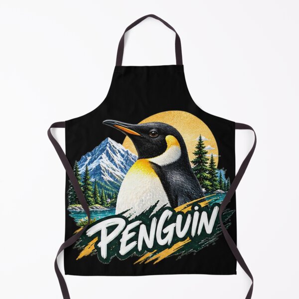 Item preview, Majestic Penguin Mountain Wilderness - Emperor Penguin Nature Art designed and sold by NeO² Studio.