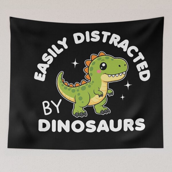 Item preview, Easily Distracted By Dinosaurs Cute Kawaii Dinosaur designed and sold by MO DESIGNS.