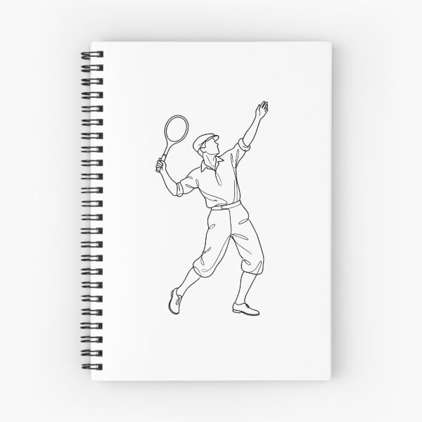Item preview, Vintage Tennis Player Serving - Elegant One Line Art designed and sold by KiwiRider.