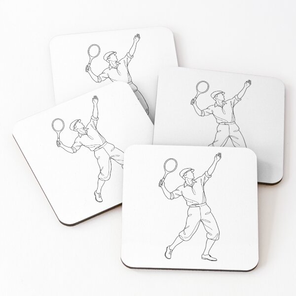 Item preview, Vintage Tennis Player Serving - Elegant One Line Art designed and sold by KiwiRider.