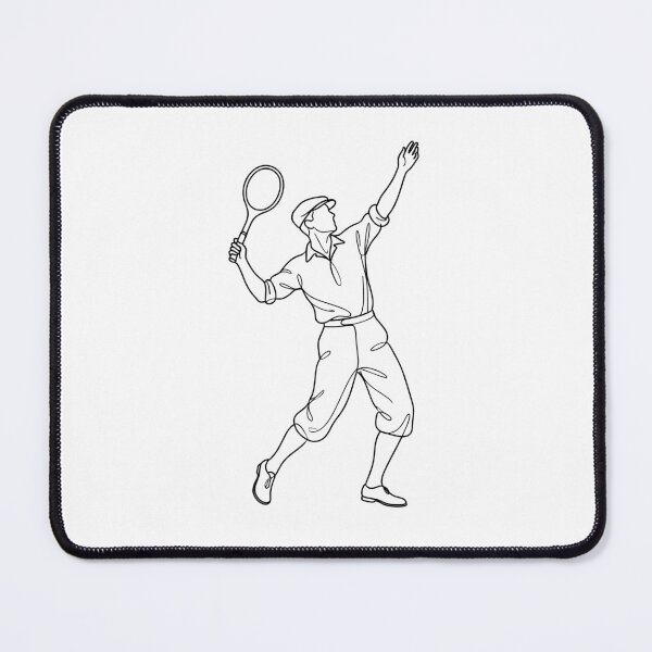Item preview, Vintage Tennis Player Serving - Elegant One Line Art designed and sold by KiwiRider.