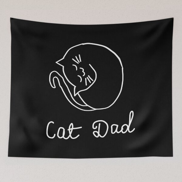 Item preview, Cat Dad Sleeping Feline Companion Outline Art designed and sold by Dmo3HarkoArt.