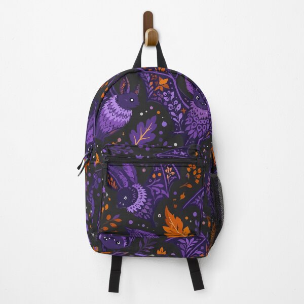 Item preview, Halloween Ornamental Bats – Purple & Orange Gothic Autumn Pattern designed and sold by ArtByBoya.
