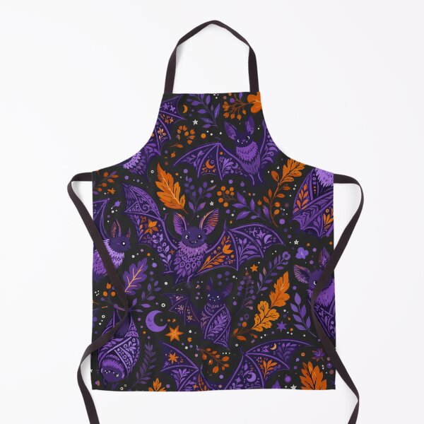 Item preview, Halloween Ornamental Bats – Purple & Orange Gothic Autumn Pattern designed and sold by ArtByBoya.