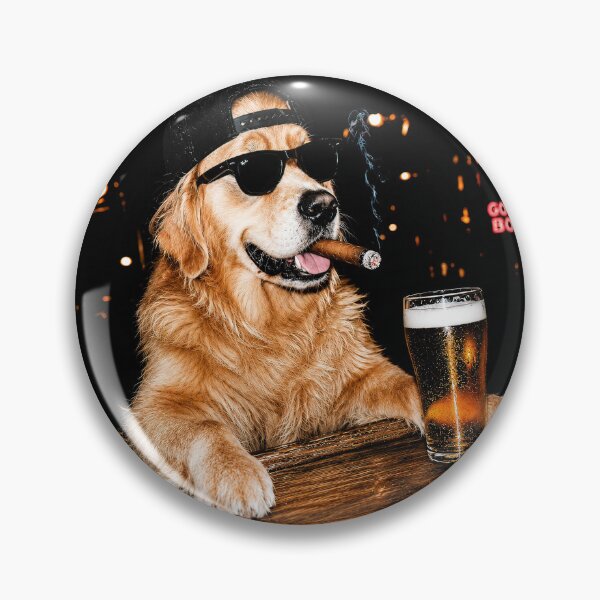 Item preview, Golden Retriever Drinking Beer designed and sold by hargisnamocho.