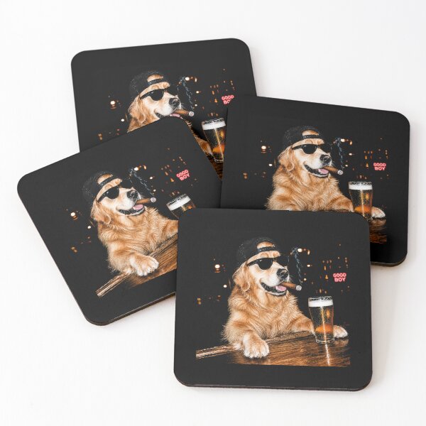 Item preview, Golden Retriever Drinking Beer designed and sold by hargisnamocho.