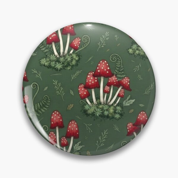 Item preview, Vintage Red Fly Agaric Mushroom Pattern - Dark Cottagecore Forest designed and sold by Ellie&CharChar&Evy.