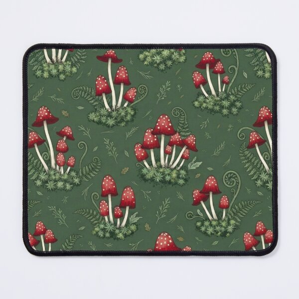 Item preview, Vintage Red Fly Agaric Mushroom Pattern - Dark Cottagecore Forest designed and sold by Ellie&CharChar&Evy.