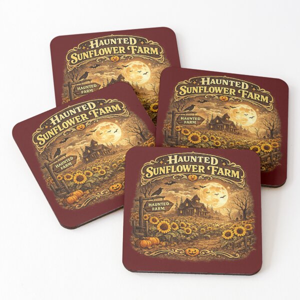 Item preview, Haunted Sunflower Farm Vintage Halloween Autumn Design designed and sold by mocci10.
