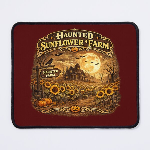 Item preview, Haunted Sunflower Farm Vintage Halloween Autumn Design designed and sold by mocci10.