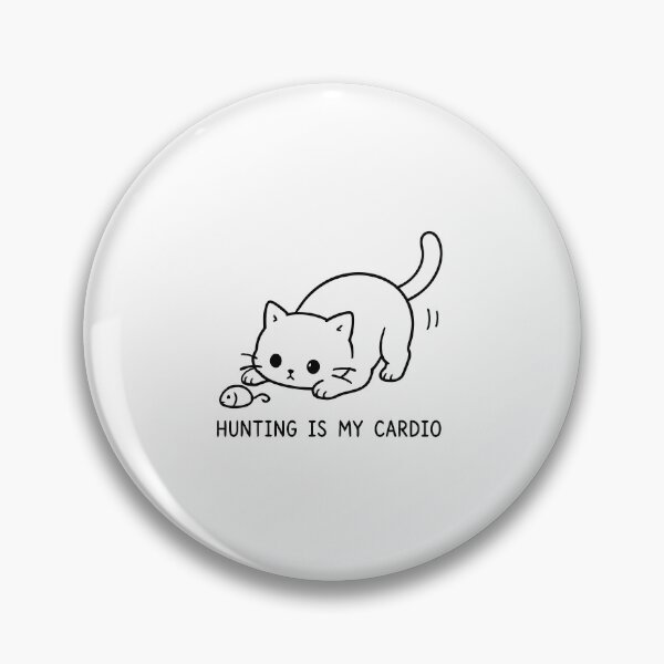 Item preview, Hunting Is My Cardio Cute Cat Toy Mouse Minimalist Line Art Graphic designed and sold by The Upside Down.