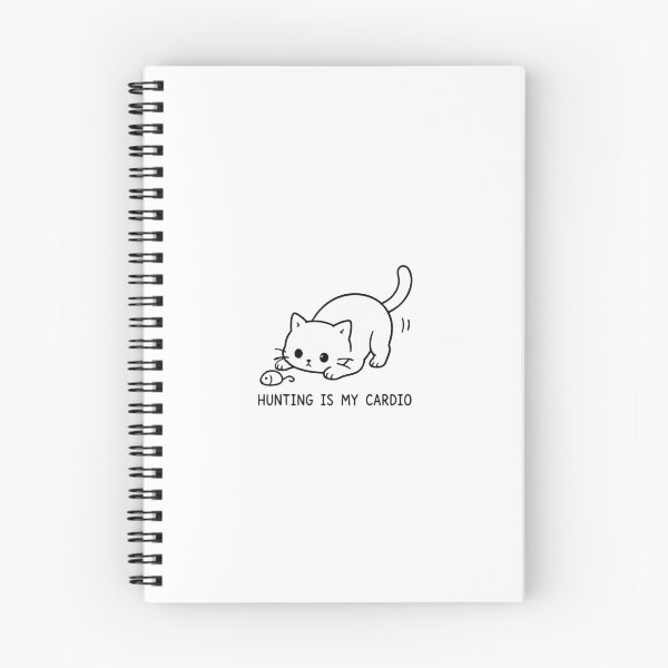 Item preview, Hunting Is My Cardio Cute Cat Toy Mouse Minimalist Line Art Graphic designed and sold by The Upside Down.