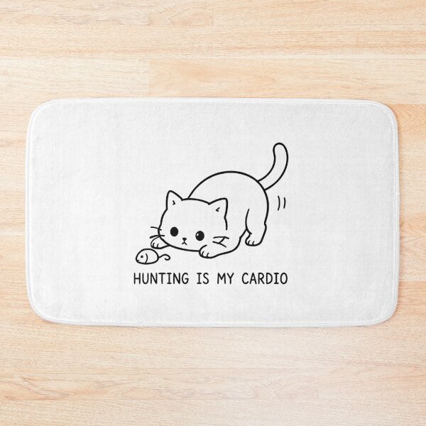 Item preview, Hunting Is My Cardio Cute Cat Toy Mouse Minimalist Line Art Graphic designed and sold by The Upside Down.