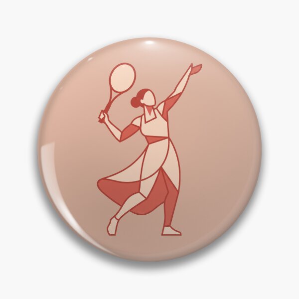 Item preview, Female Tennis Player Serve Geometric Art Deco Sport Illustration designed and sold by KiwiRider.
