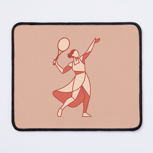 Item preview, Female Tennis Player Serve Geometric Art Deco Sport Illustration designed and sold by KiwiRider.