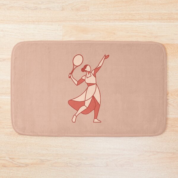 Item preview, Female Tennis Player Serve Geometric Art Deco Sport Illustration designed and sold by KiwiRider.