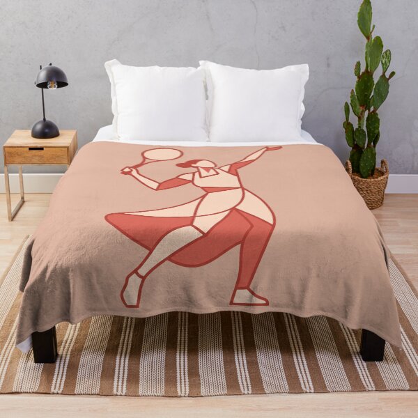Item preview, Female Tennis Player Serve Geometric Art Deco Sport Illustration designed and sold by KiwiRider.