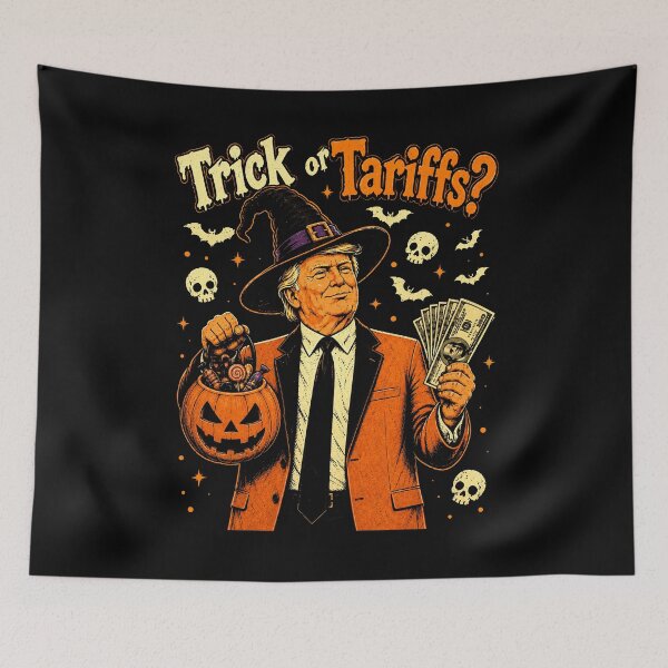 Item preview, trick or tariffs halloween trump designed and sold by watanabeee.