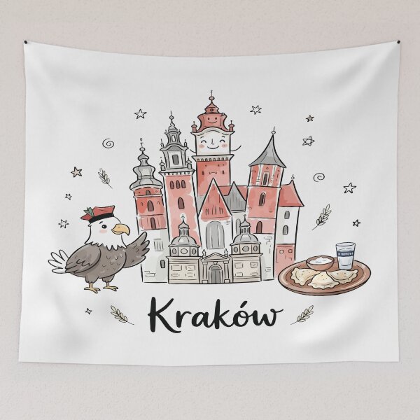 Item preview, Cute Krakow Poland Doodle Art designed and sold by RamyGallery.