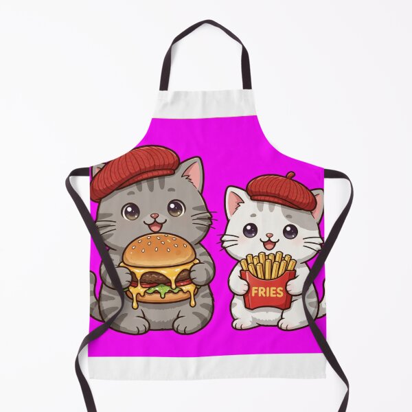 Item preview, Freda and Junior Burger and Fries - Kawaii Foodie Cat Duo designed and sold by MAISON SYLVIE.